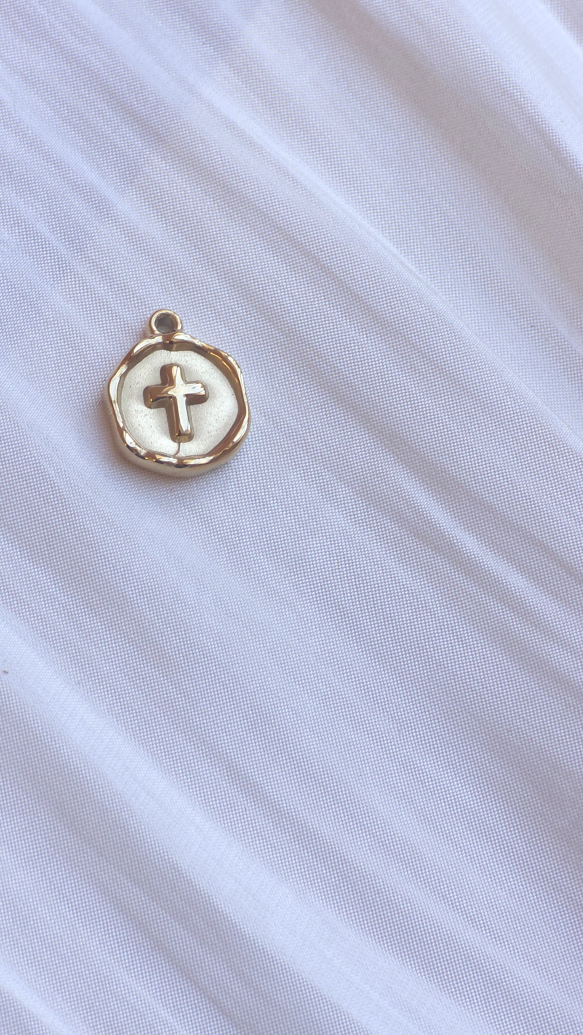 Cross Charm – 15 mm Stainless Steel Pendant