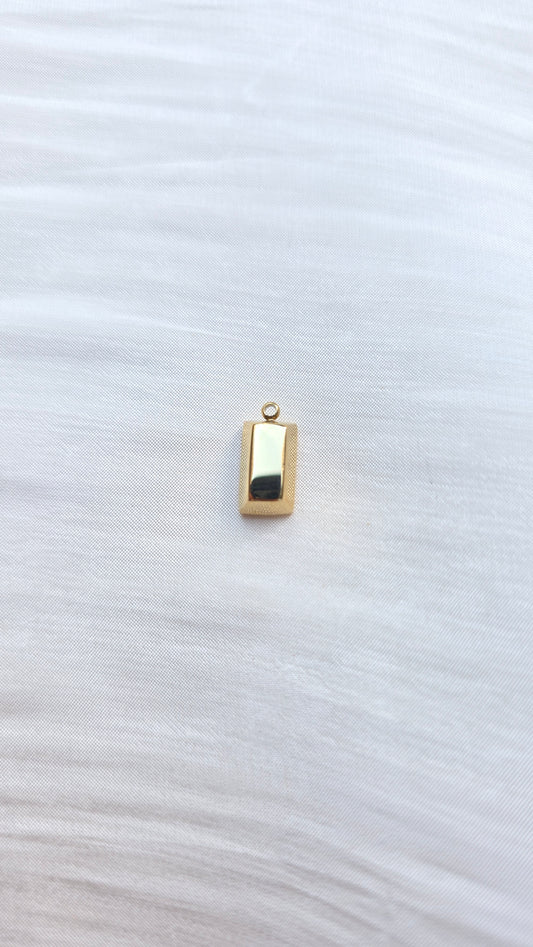 Gold Bar Charm – 15 mm Stainless Steel Pendant