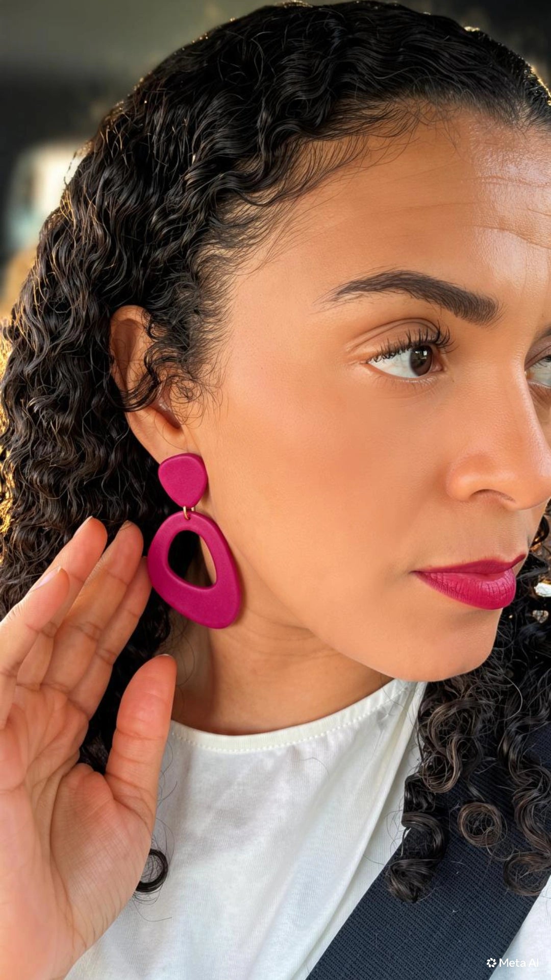 Virtous – 9 cm plum Geometric Earrings