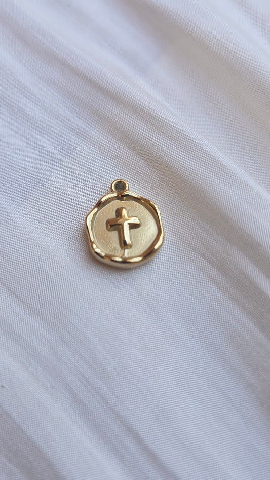 Cross Charm – 15 mm Stainless Steel Pendant