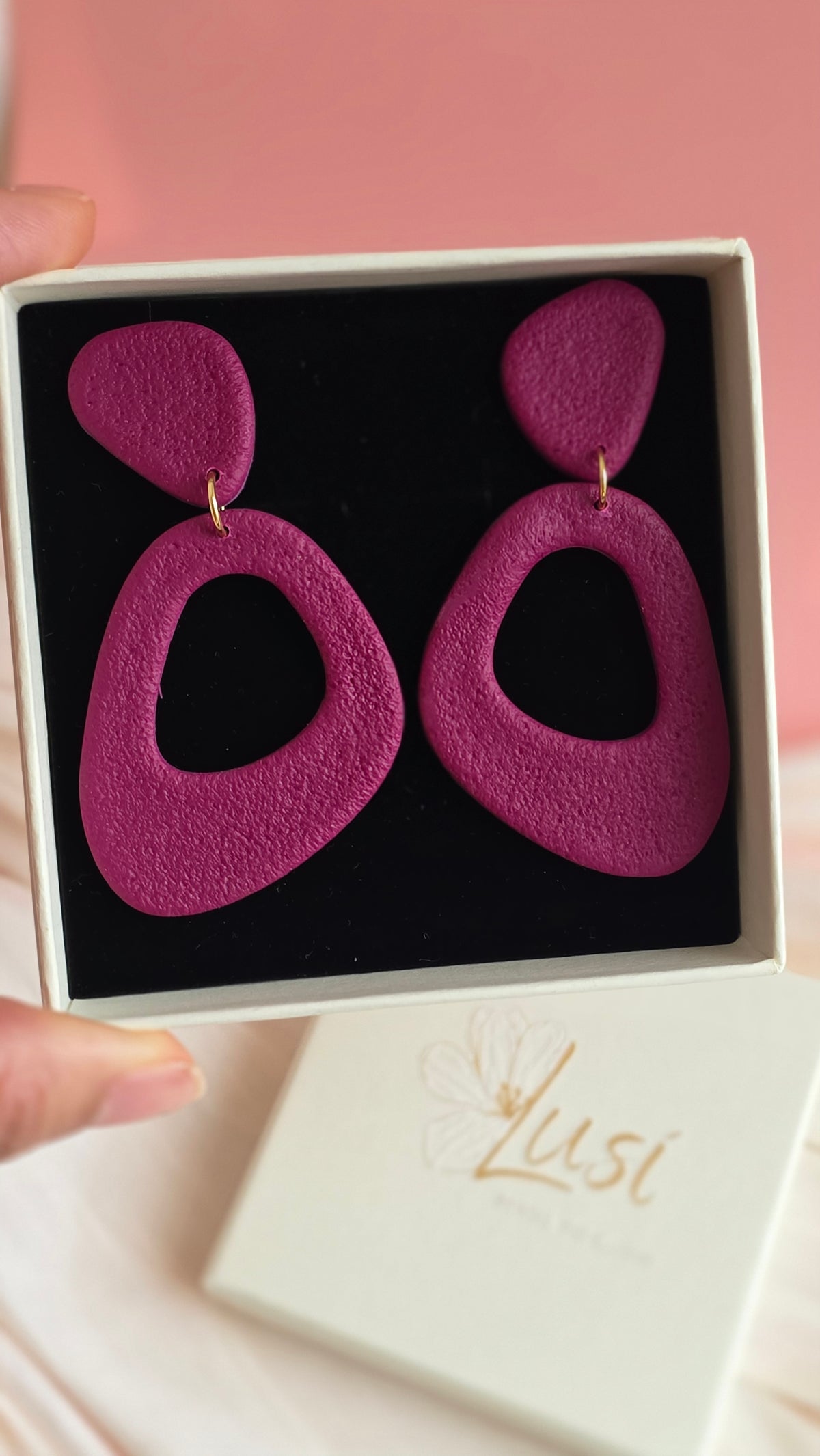Virtous – 9 cm plum Geometric Earrings